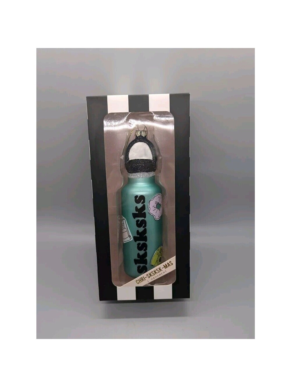 Oak Lane VSCO Girl Water Bottle Christmas Ornament Chri-sksksk-mas Glitter Teal